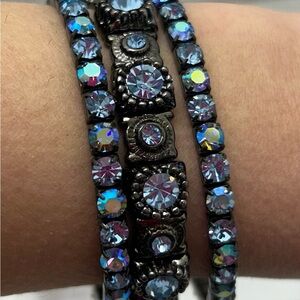 Elegant Crystal Bracelet Set of 3 Costume Jewelry